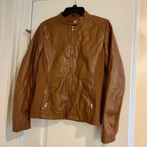 Brown Faux Leather Jacket
